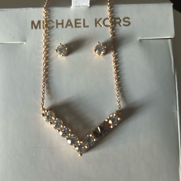 Michael Kors necklace and matching earrings. Never worn. - Picture 1 of 5